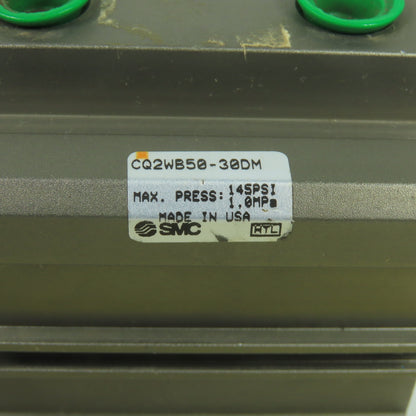 SMC CQ2WB50-30DM Double End Pneumatic Cylinder 50mm Bore 30mm Stroke 145PSI