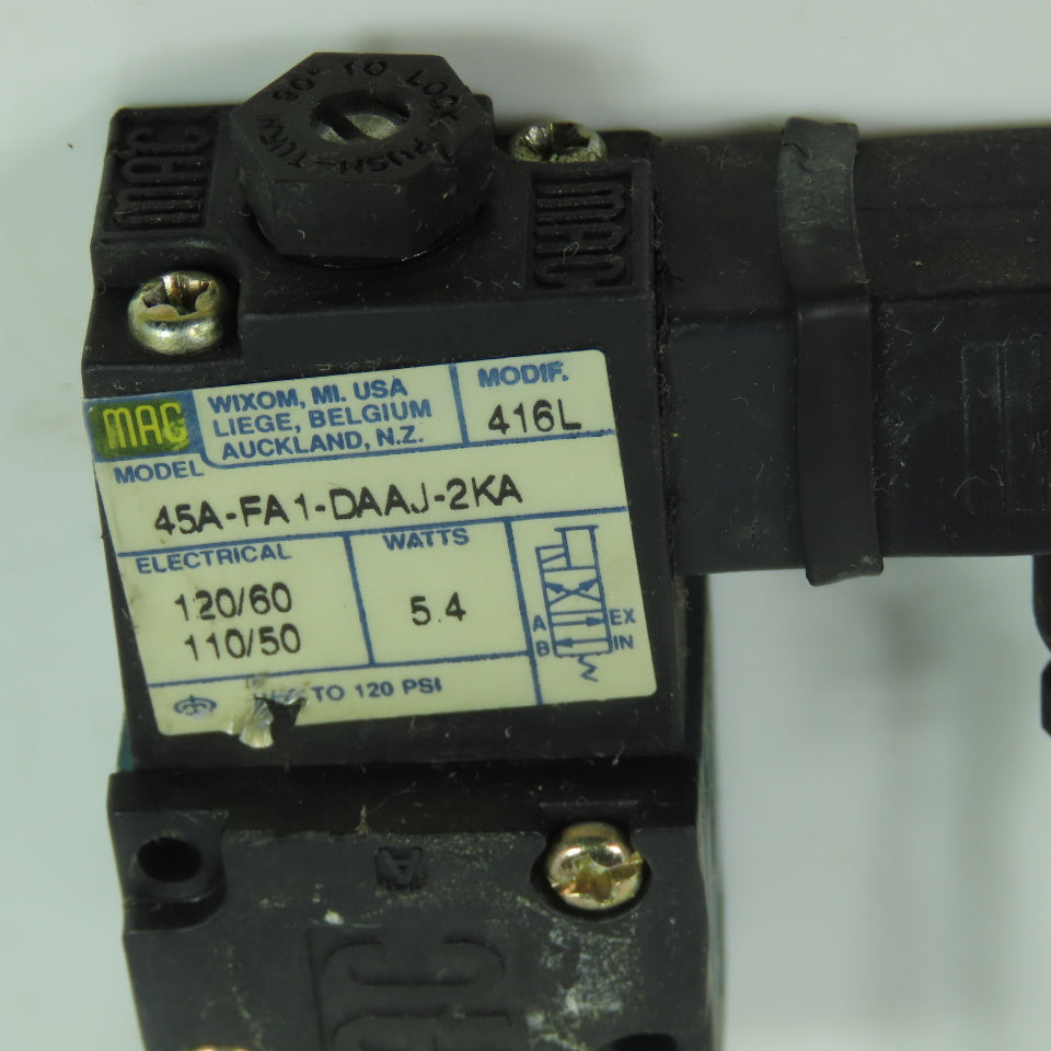 Mac 45A-FA1-DAAJ-2KA Solenoid Valve 110/120V 5.4W 120PSI 1/8" NPT