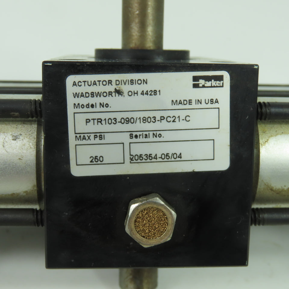 Parker PTR103-090/1803-PC21-C Pneumatic Rotary Actuator 250PSI 1/2" Shaft