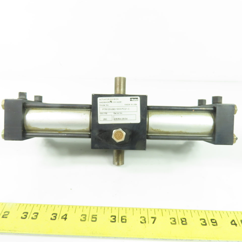 Parker PTR103-090/1803-PC21-C Pneumatic Rotary Actuator 250PSI 1/2" Shaft