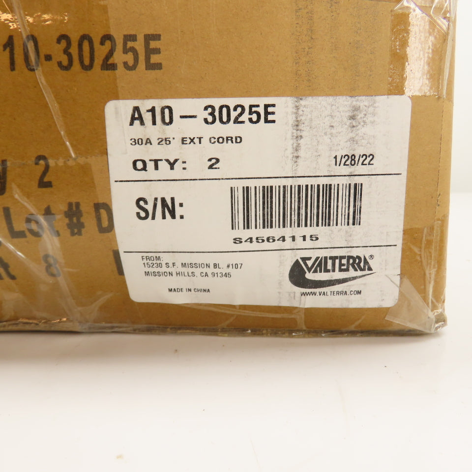 Valterra A10-3025E Mighty Cord 30A 25ft RV Extension Cord TT-30P to TT-30R