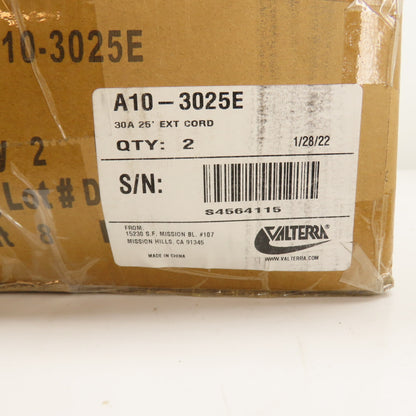 Valterra A10-3025E Mighty Cord 30A 25ft RV Extension Cord TT-30P to TT-30R
