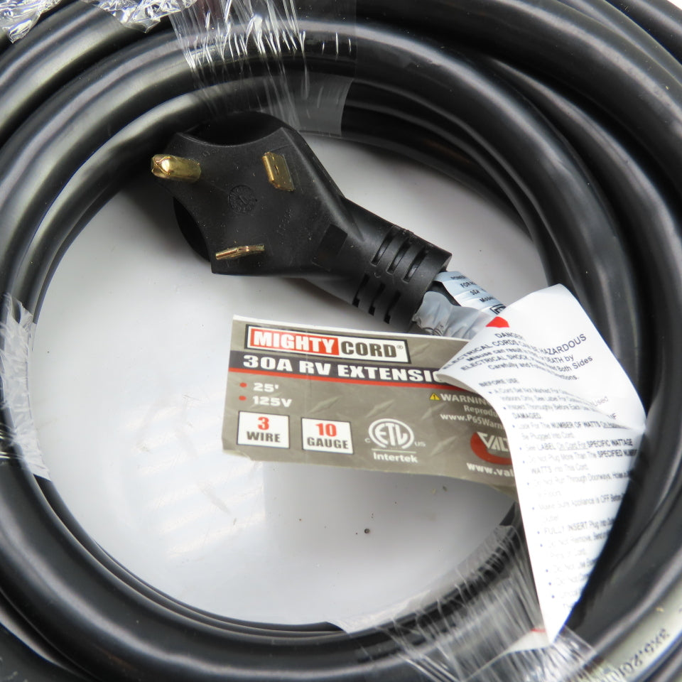 Valterra A10-3025E Mighty Cord 30A 25ft RV Extension Cord TT-30P to TT-30R Lot/2