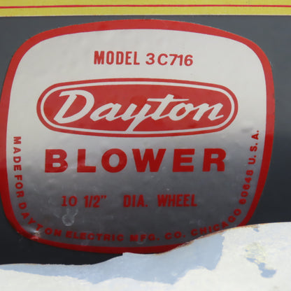 Dayton 3C716 1/2HP 10-1/2" Wheel Belt Drive Blower 208-230/440V 3Ph Tested
