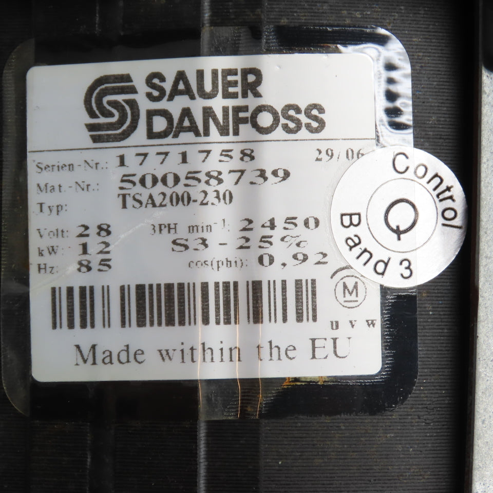 Sauer Danfoss 50058739 TSA200-230 12kW 28V 3PH Traction Motor W/Casappa Pump