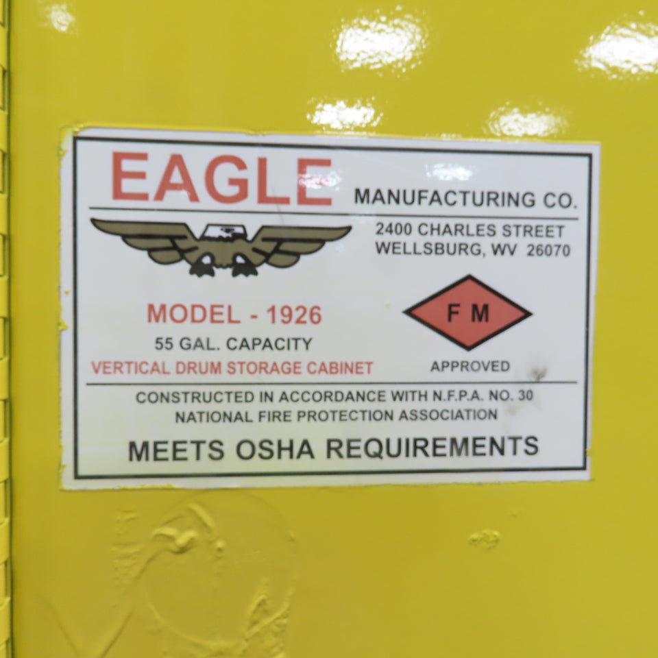 Eagle Model 1926 55 Gallon Flammable Liquid Storage Cabinet 31.5" x 31.5" x 65"