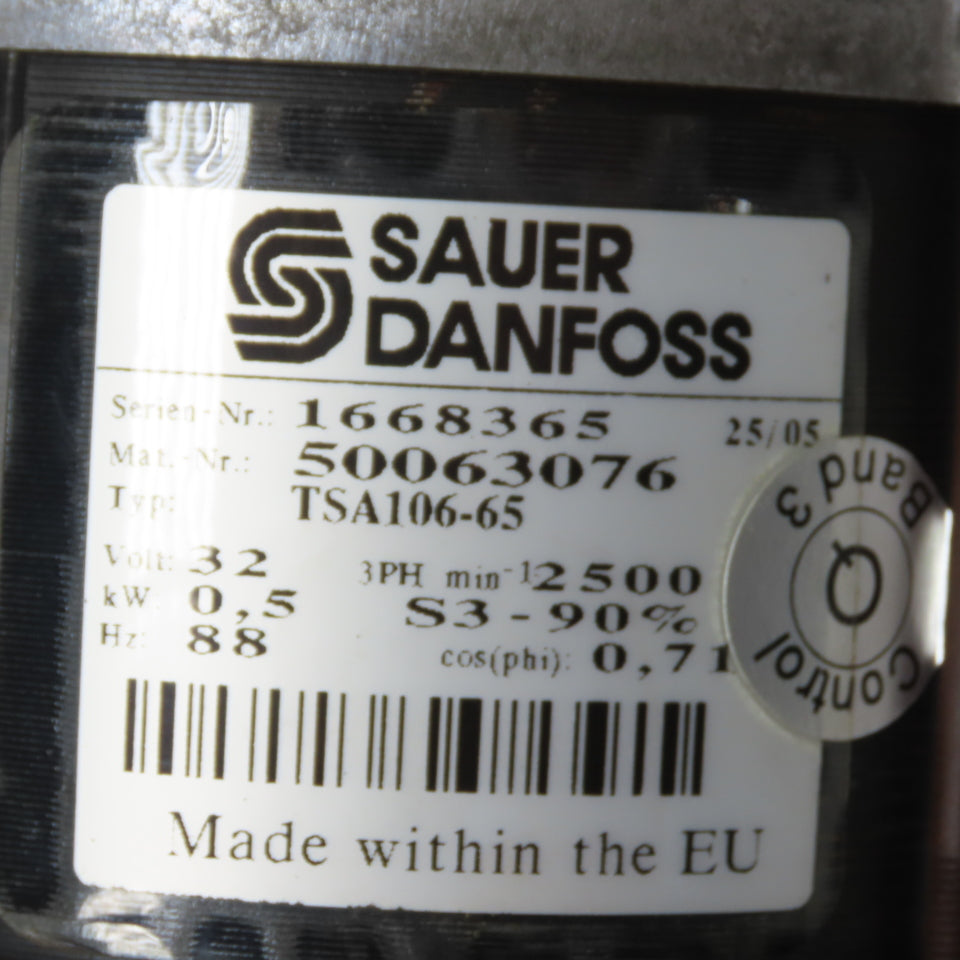 Sauer Danfoss 50063076 TSA106-65 0.5kW 32V Electric Steering Motor with Gearbox