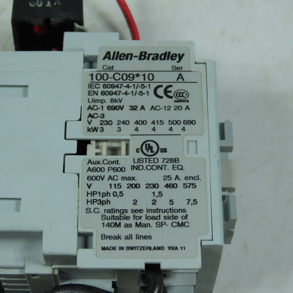 Allen Bradley 100-C09*10 Motor Starter 120V W/ Protector 140-MN-0250 1.6-2.5A