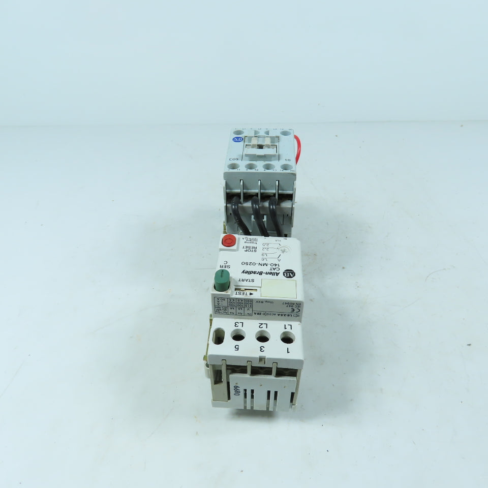 Allen Bradley 100-C09*10 Motor Starter 120V W/ Protector 140-MN-0250 1.6-2.5A