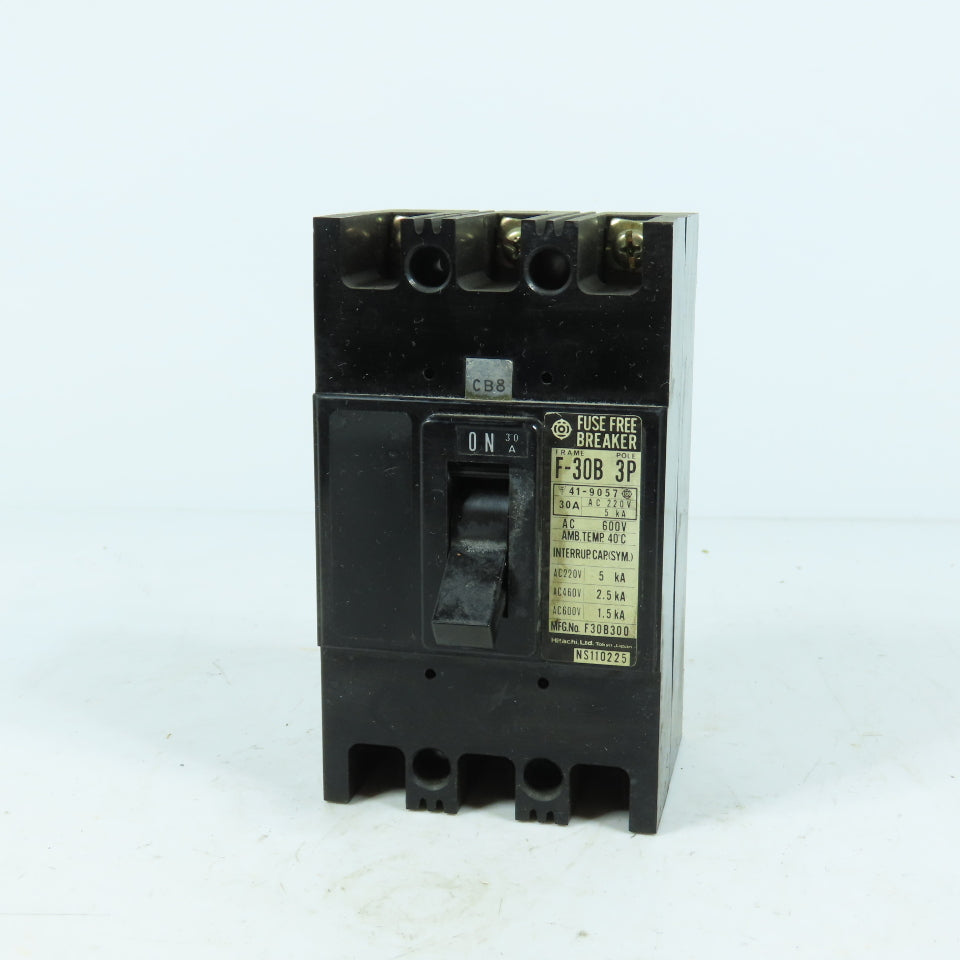 Hitachi F30B300 F-30B 30A 600V 3-Pole Circuit Breaker