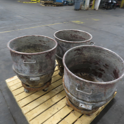20" ID Wide x 22" Deep Stainless Steel Industrial Mixing Bowl W/Dolley Lot Of 3