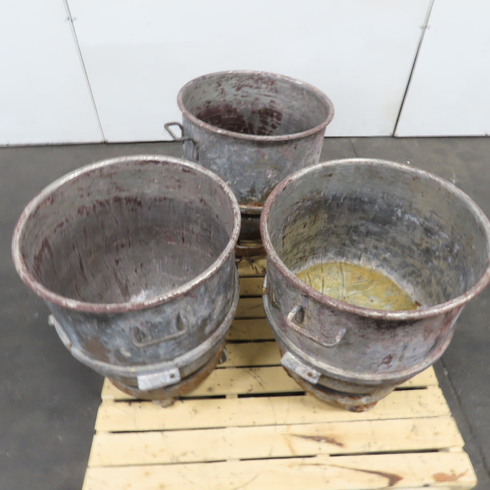 20" ID Wide x 22" Deep Stainless Steel Industrial Mixing Bowl W/Dolley Lot Of 3
