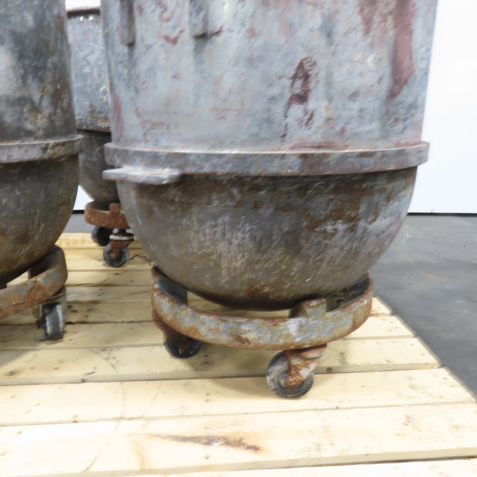 20" ID Wide x 22" Deep Stainless Steel Industrial Mixing Bowl W/Dolley Lot Of 3