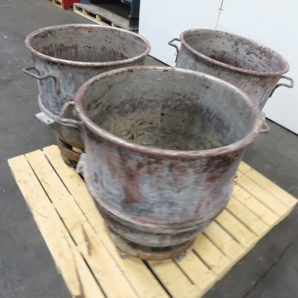 20" ID Wide x 22" Deep Stainless Steel Industrial Mixing Bowl W/Dolley Lot Of 3