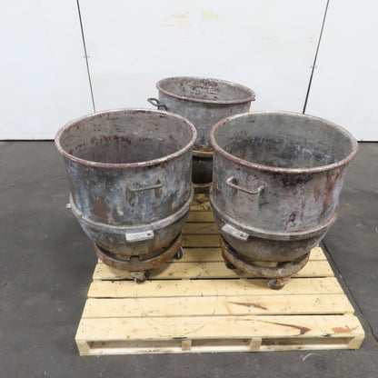 20" ID Wide x 22" Deep Stainless Steel Industrial Mixing Bowl W/Dolley Lot Of 3