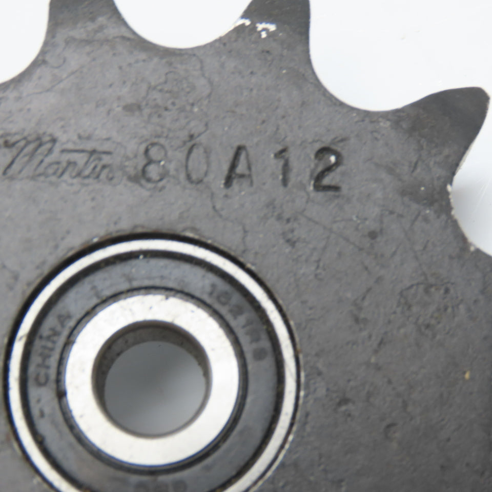 Martin 80A12 No. 80 Single Strand Roller Chain Idler Sprocket 12T 1/2" Bore