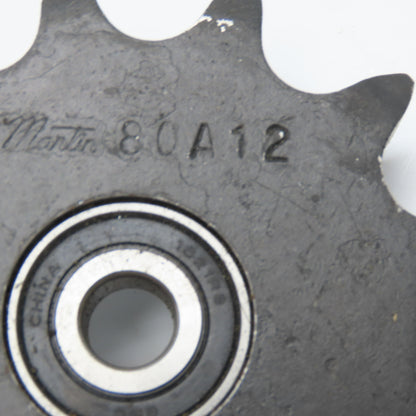 Martin 80A12 No. 80 Single Strand Roller Chain Idler Sprocket 12T 1/2" Bore