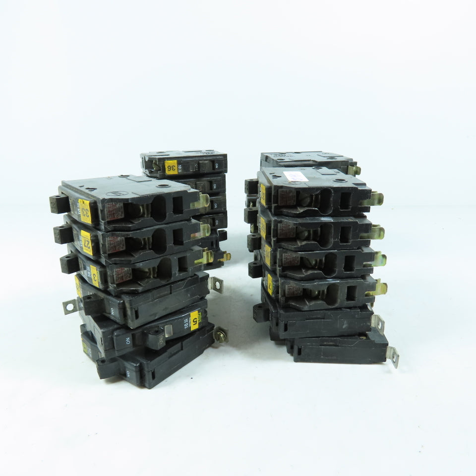 Square D Type QOB 20A Single Pole Circuit Breakers 120/240VAC Lot Of 24