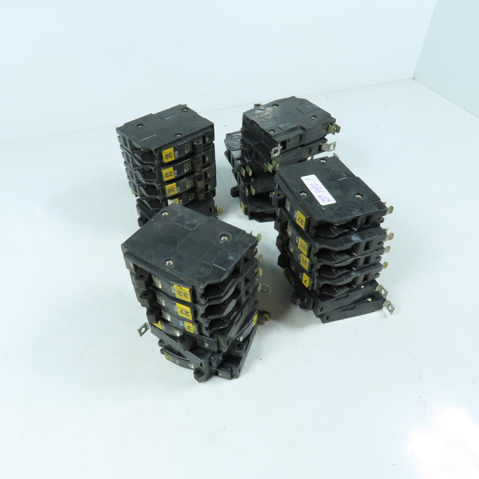 Square D Type QOB 20A Single Pole Circuit Breakers 120/240VAC Lot Of 24