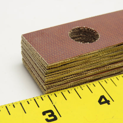 5" x 1/2" x 0.035" Thick Phenolic Type Heat Gasket 3" Hole Centers Lot Of 16