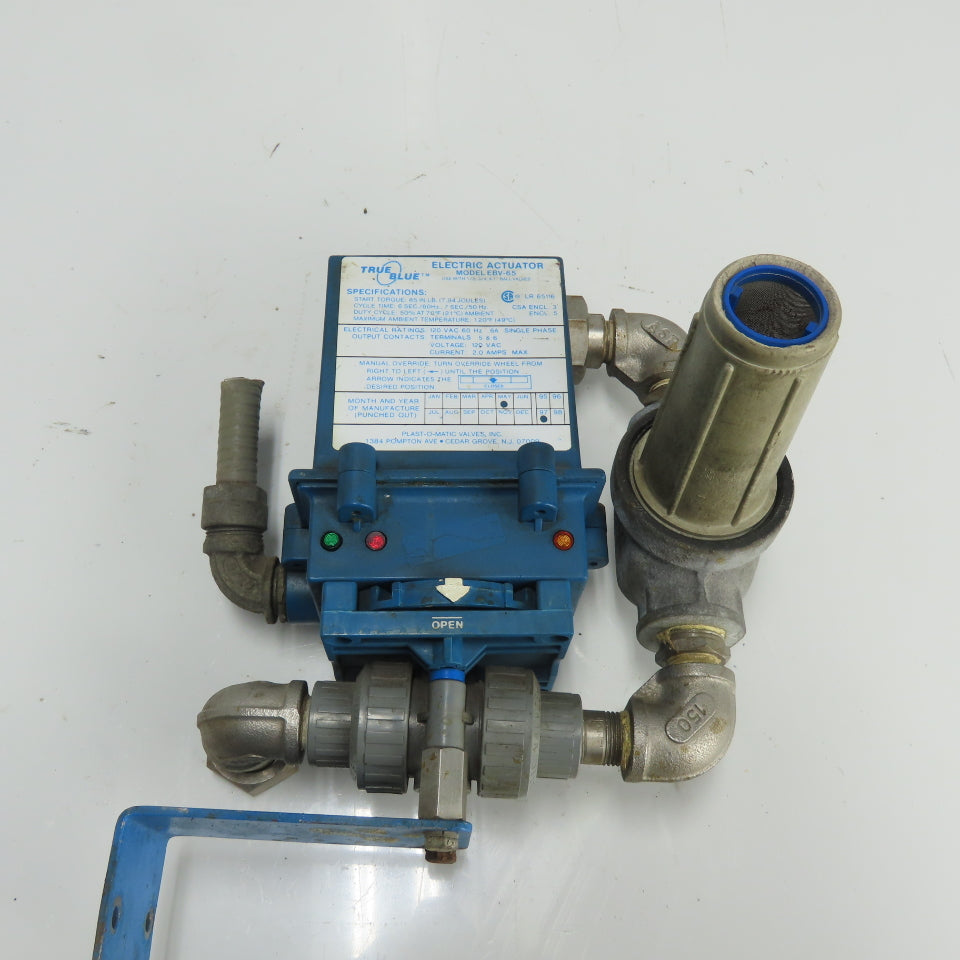 True Blue Plas-O-Matic EBV-65 Electric Actuator Valve 1/2" 120VAC 2A