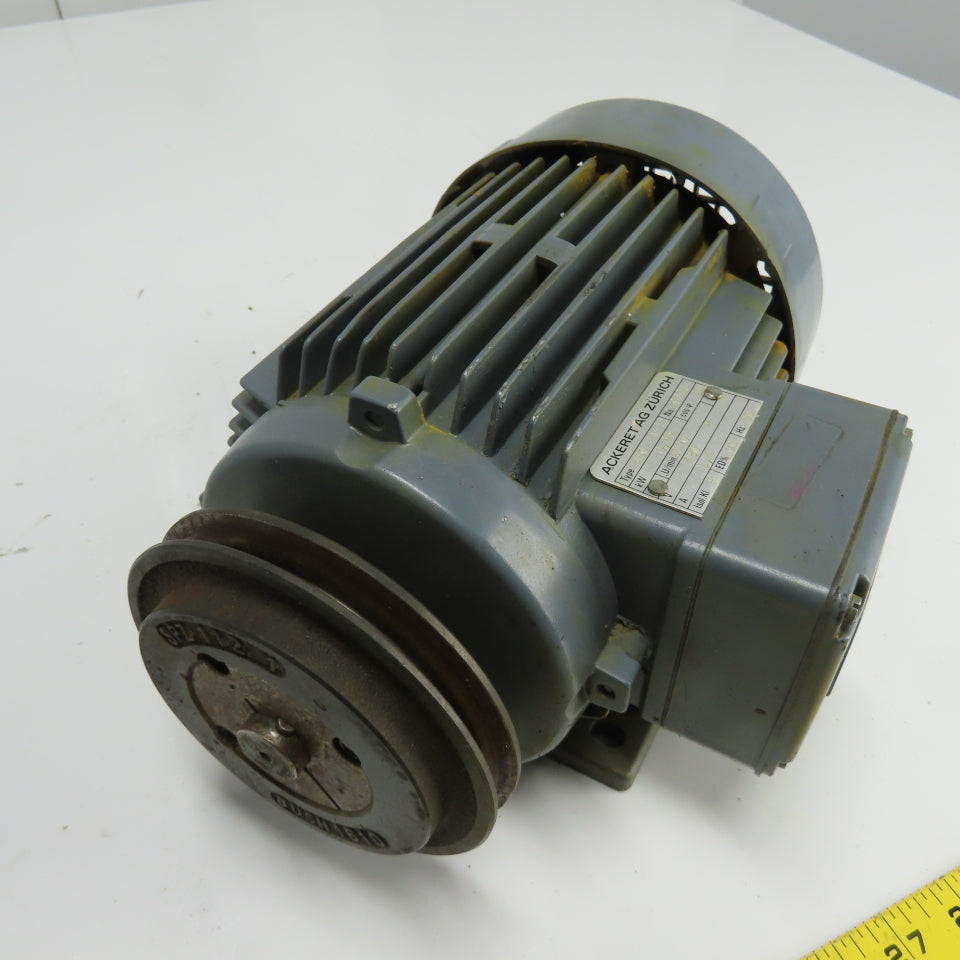 Ackeret AG Zurich A80/4A-11 0.65Kw Electric Motor 480V Y 1690RPM 1.4A 60Hz