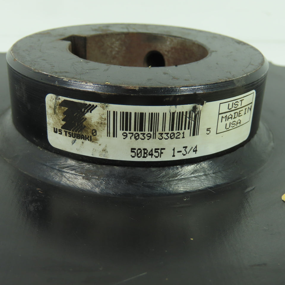 Tsubaki 50B45F Single Row Roller Chain Sprocket 45-Tooth 1-3/4" Bore