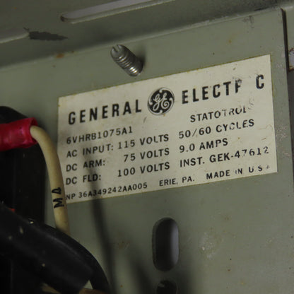 General Electric 6VHRB1075A1 Statotrol Adjustable Speed Drive AC In 115VAC