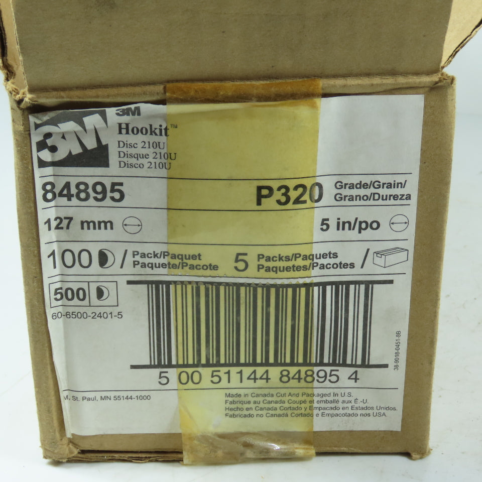 3M 84895 Box of 500 Hookit Gold Abrasive Discs 5" P320 Grit 210U