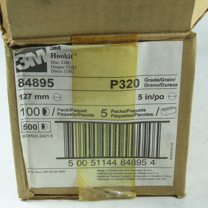 3M 84895 Box of 500 Hookit Gold Abrasive Discs 5" P320 Grit 210U