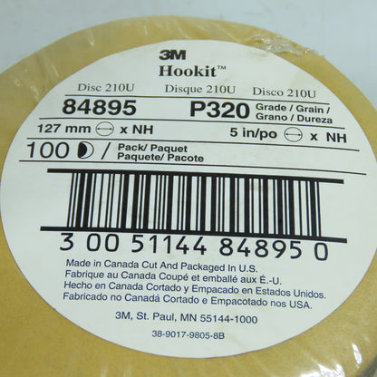 3M 84895 Box of 500 Hookit Gold Abrasive Discs 5" P320 Grit 210U
