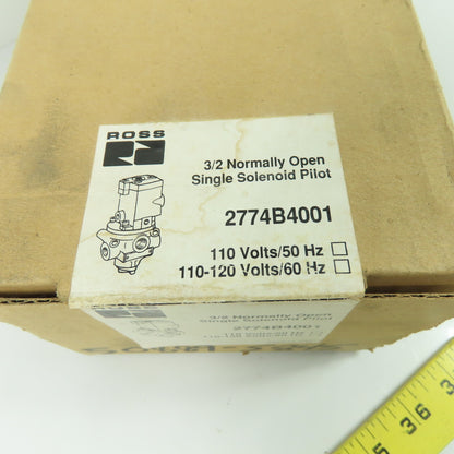 Ross 2774B4001 3/2 Normally Open Single Solenoid Pilot Valve 110/120V