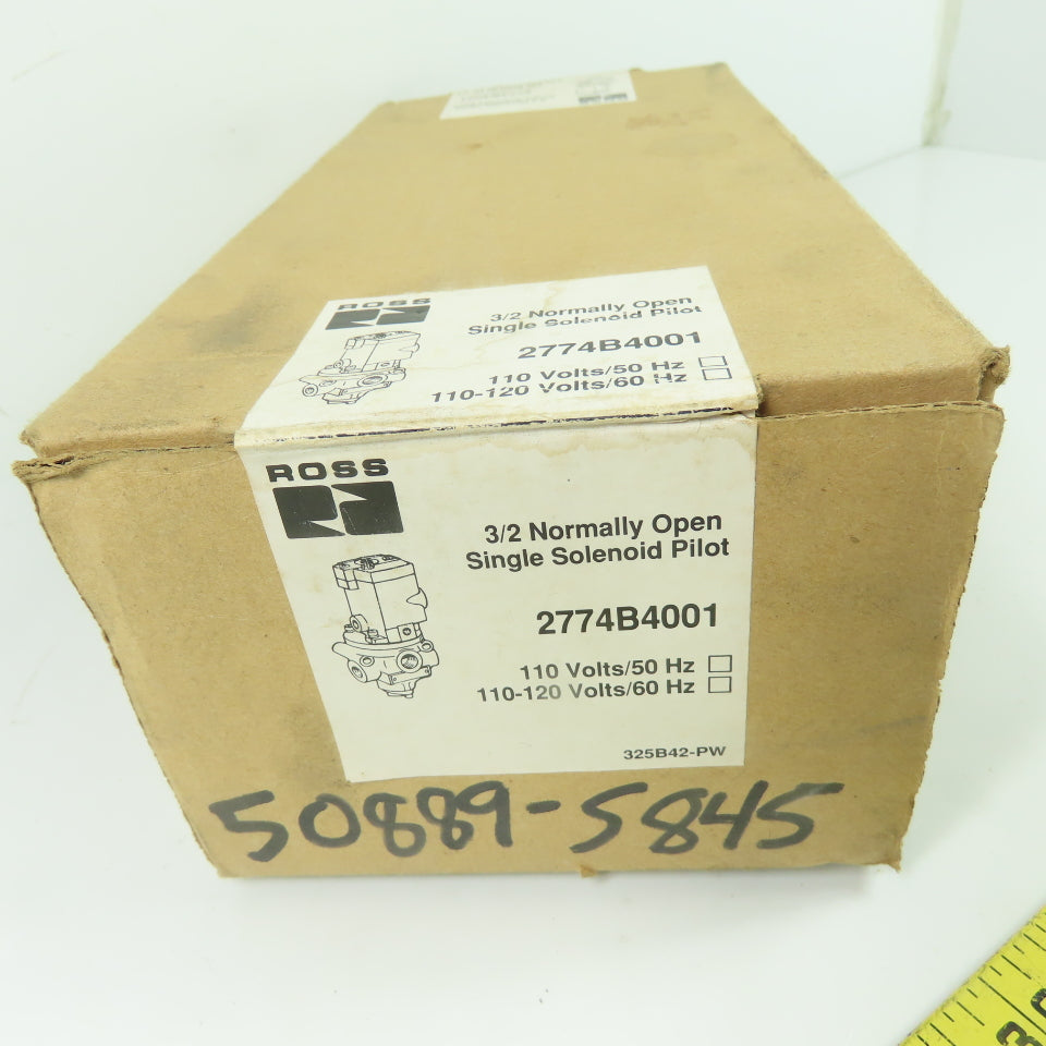 Ross 2774B4001 3/2 Normally Open Single Solenoid Pilot Valve 110/120V