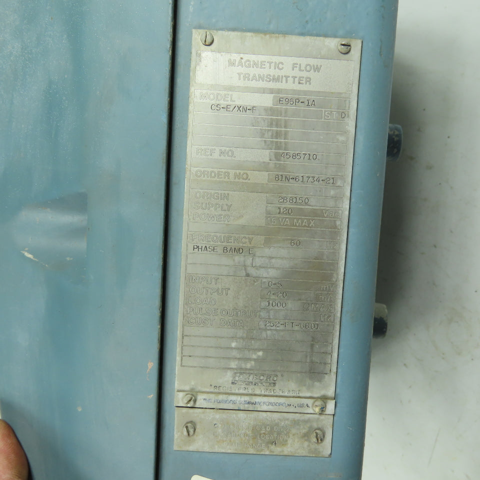 Foxboro E96P-IA Magnetic Flow Transmitter 120V Input 4-20mA Output