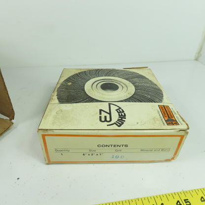 Standard Abrasives E-Z Wheel Flap Wheel 100 Grit Sanding 6x2x1" Lot of 5