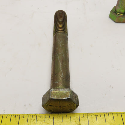 Brighton Best 5/8"-11 x 4-1/2" Hex Cap Grade 8 Yellow Zinc Bolts Lot Of 25