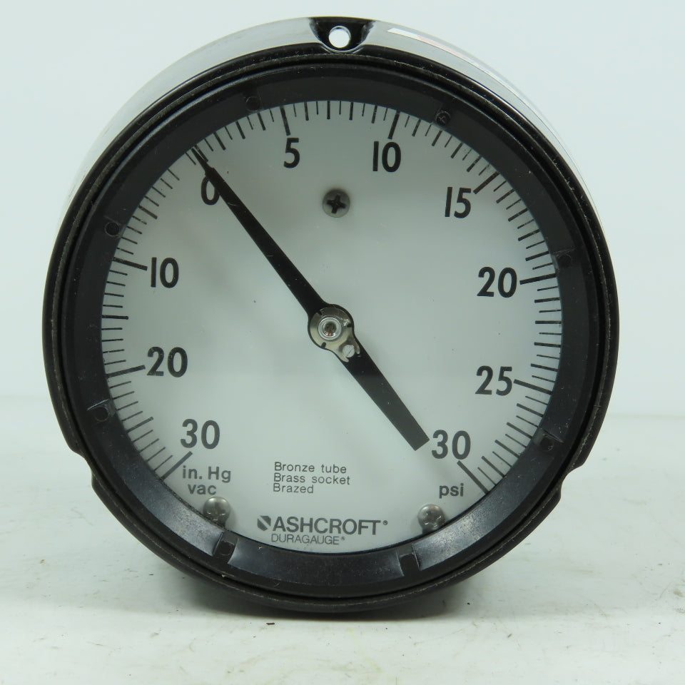 Ashcroft Q8639 DuraGauge 4" Pressure Gauge 0-30 In Hg. Vac 0-30 PSI