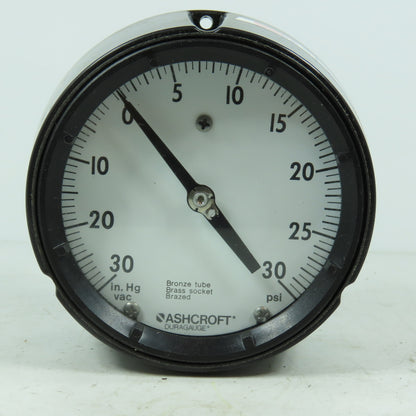 Ashcroft Q8639 DuraGauge 4" Pressure Gauge 0-30 In Hg. Vac 0-30 PSI