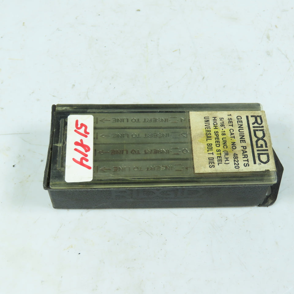 Ridgid 48220 High Speed Steel Universal Bolt Dies 5/16-18 UNC RH Set of 4