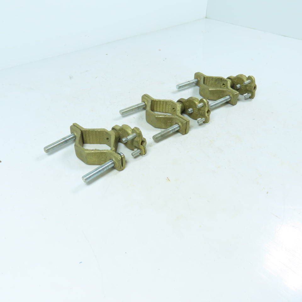 BKB J-2 Bronze Pipe Ground Clamp J-2 Direct Burial 1-1/4-2" Lot of 3