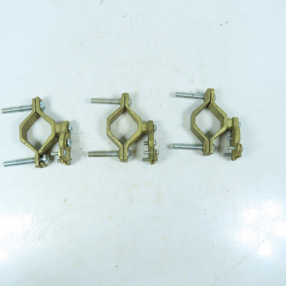 BKB J-2 Bronze Pipe Ground Clamp J-2 Direct Burial 1-1/4-2" Lot of 3