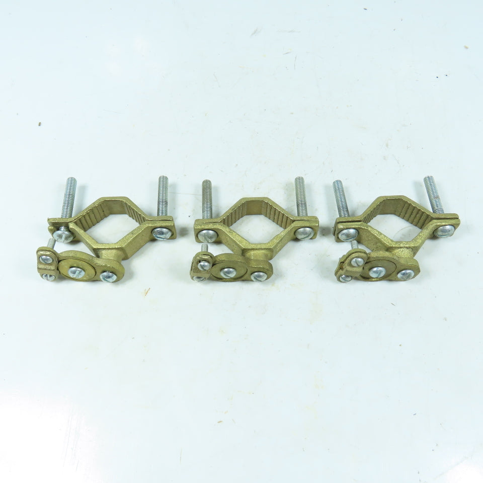 BKB J-2 Bronze Pipe Ground Clamp J-2 Direct Burial 1-1/4-2" Lot of 3