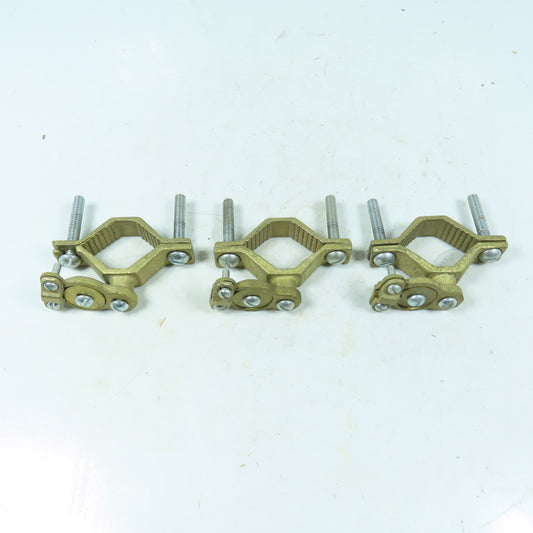 BKB J-2 Bronze Pipe Ground Clamp J-2 Direct Burial 1-1/4-2" Lot of 3