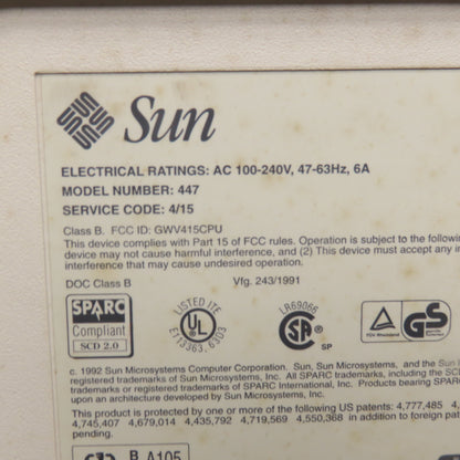 Sun 447 Foxboro I/A Series Ver 4.1 WP51 100-240V Workstation Processor