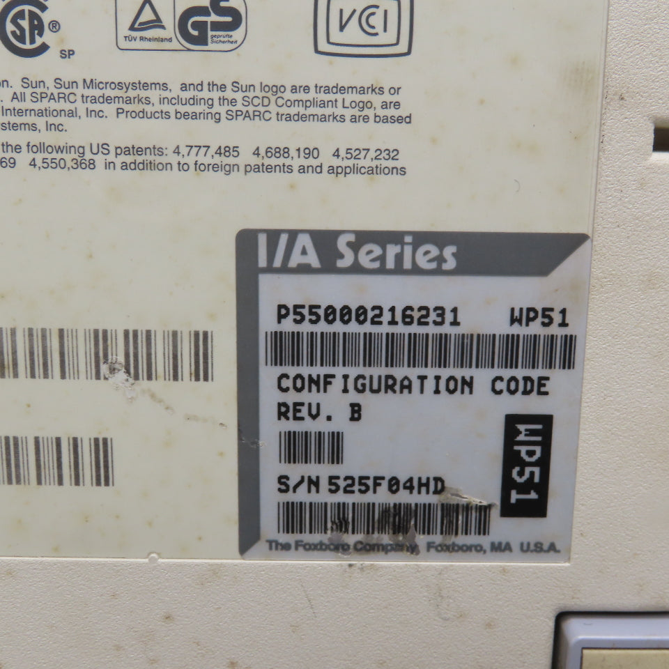 Sun 447 Foxboro I/A Series Ver 4.1 WP51 100-240V Workstation Processor
