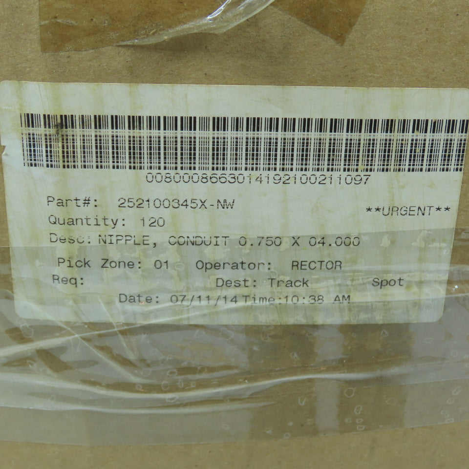 3/4" x 4" Galvanized Rigid Conduit Nipple Lot of 100