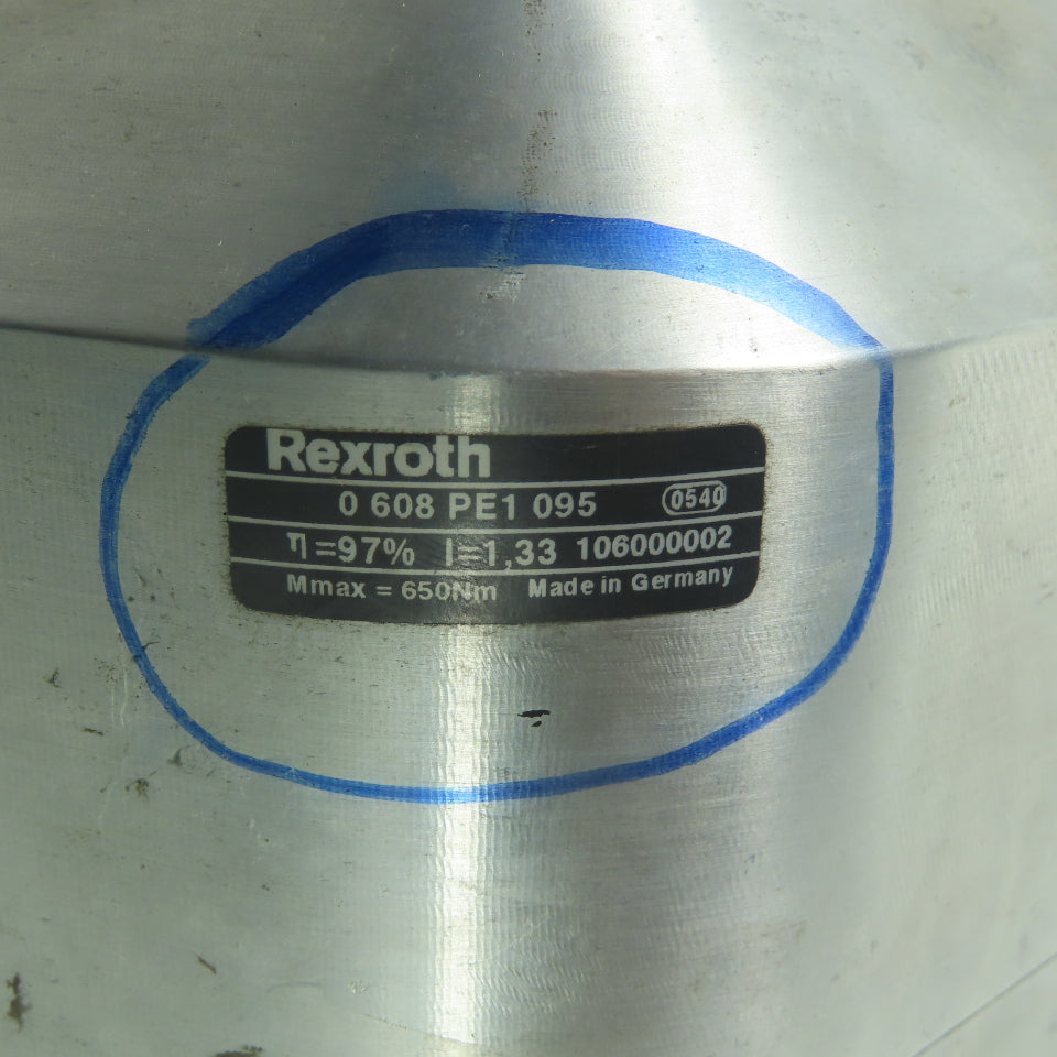 Rexroth 0 608 PE1 095 Nutrunner Spindle Drive Gearbox 1.33:1 650Nm Splined Shaft