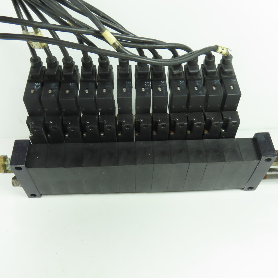 Parker Schrader Bellows (12) B313BB549C Solenoid Valve Bank 150PSI 24V