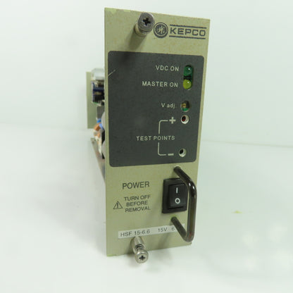 Kepco HSF 15-6.6 Plug-In Power Supply Board 15VDC 6.6A Output 120/240V Input