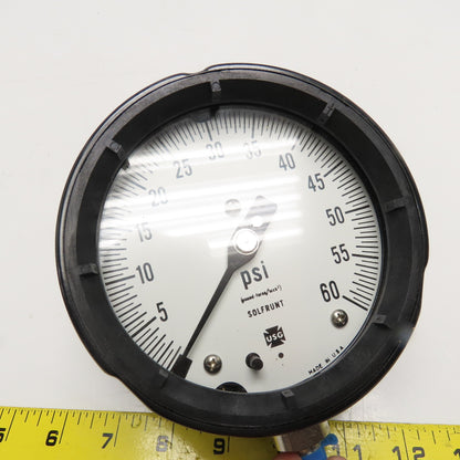 Ametek Fig 1981 0-60PSI Bottom Ported Pressure Gauge 4-1/2"